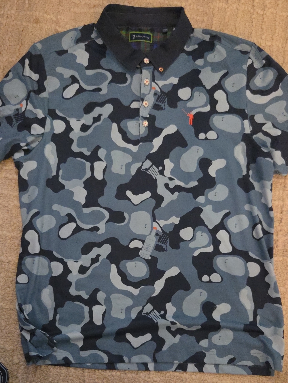RARE William Murray Golf x Tito's Vodka Camouflage Performance Polo XL